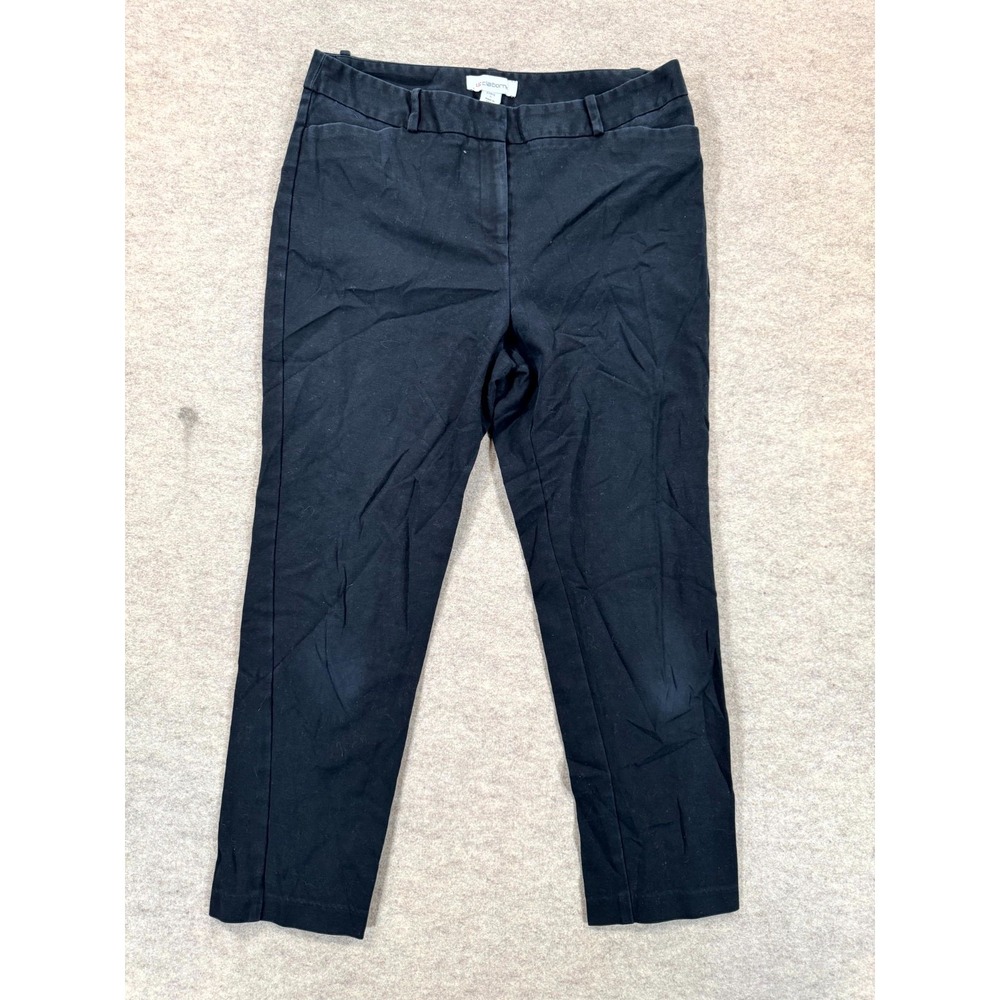 Liz Claiborne Emma Dress Pants Womens 6 Black Cotton Stretch Mid Rise Formal